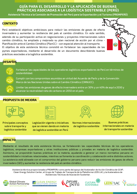 Guía para el Desarrollo y la Aplicación de Buenas Prácticas Asociadas a la Logística Sostenible (Perú)